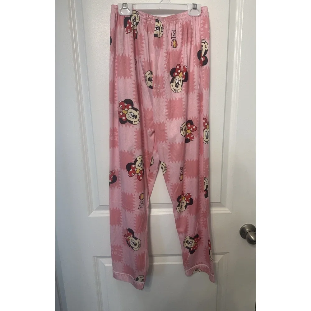 Marckimi NWT 2 Pc‎ Pajama Set XXL Pink Minnie Mouse Print Loungewear Sleepwear